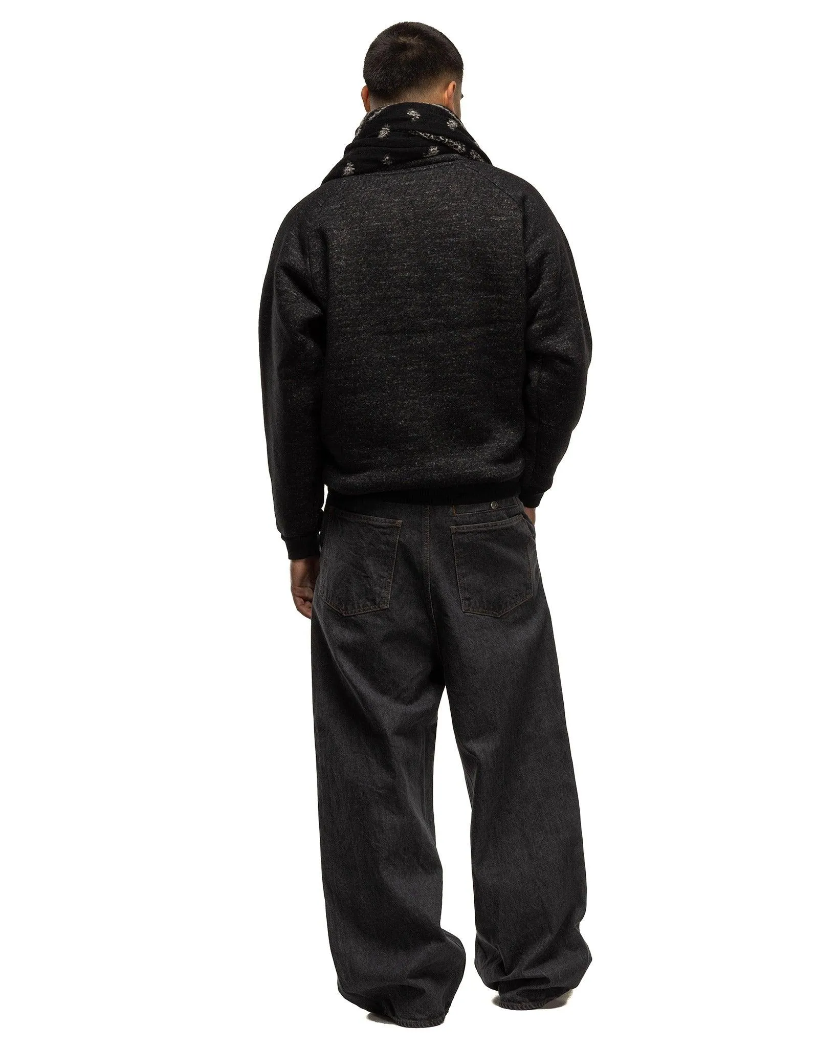 14oz BLK Denim PORT Baggy Pants BLKxECR