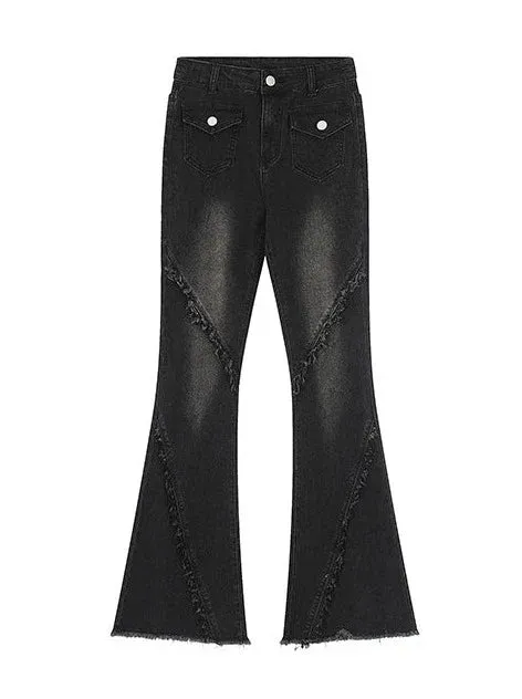 American Retro Damaged Pants Flared