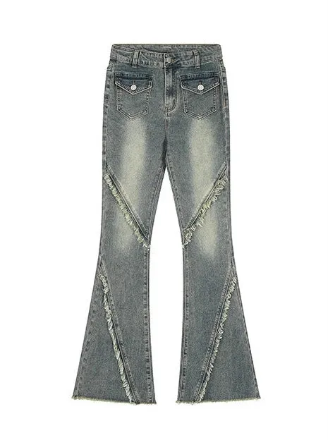American Retro Damaged Pants Flared