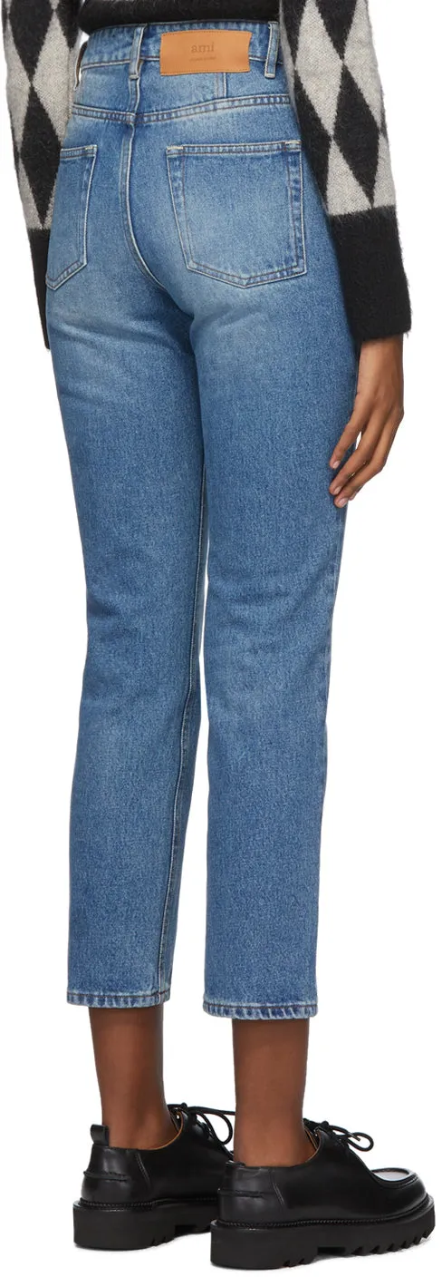 AMI Alexandre Mattiussi Blue Classic Fit 5 Pockets Jeans