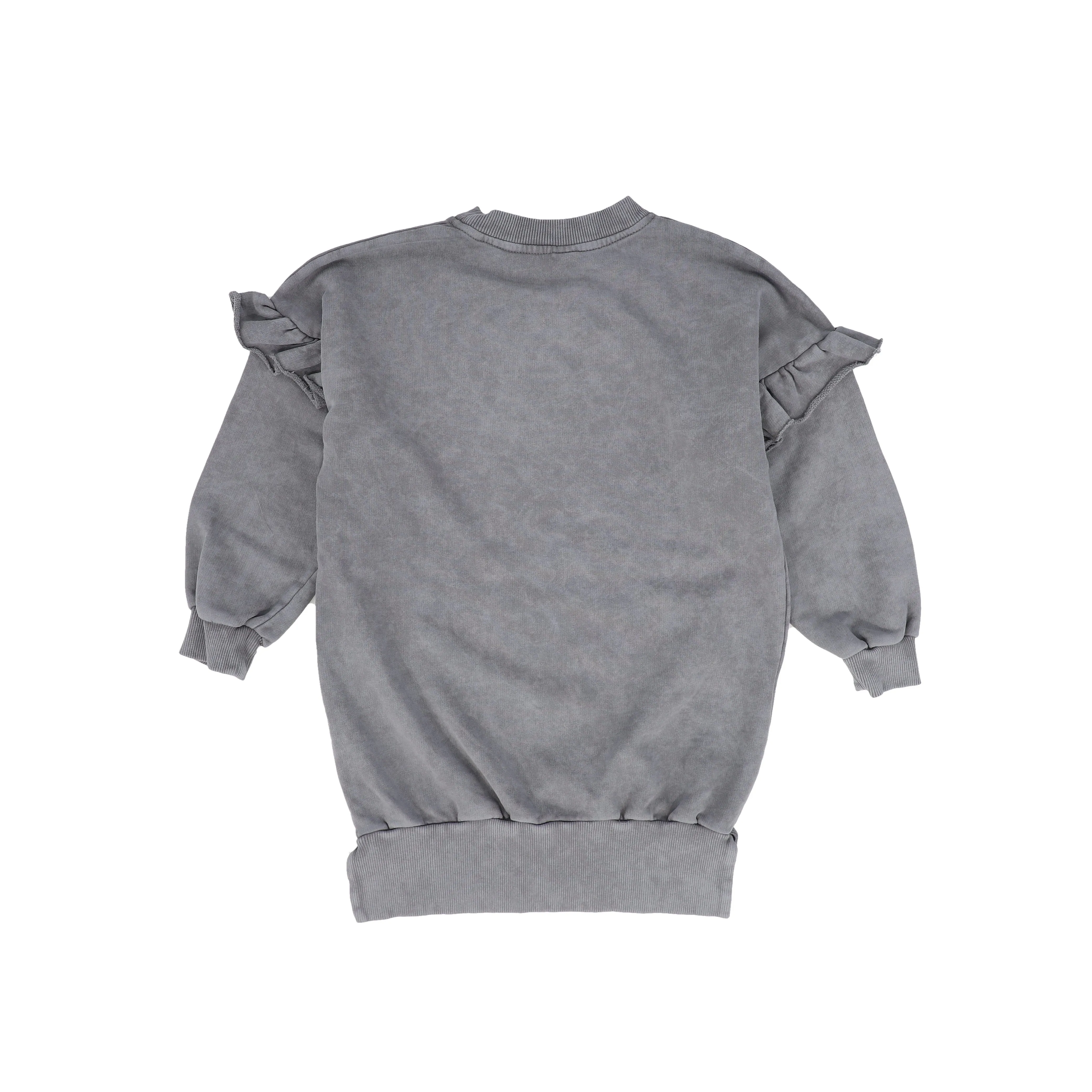 BOOSO GREY RUFFLE TRIM SWEATSHIRT DRESS [FINAL SALE]