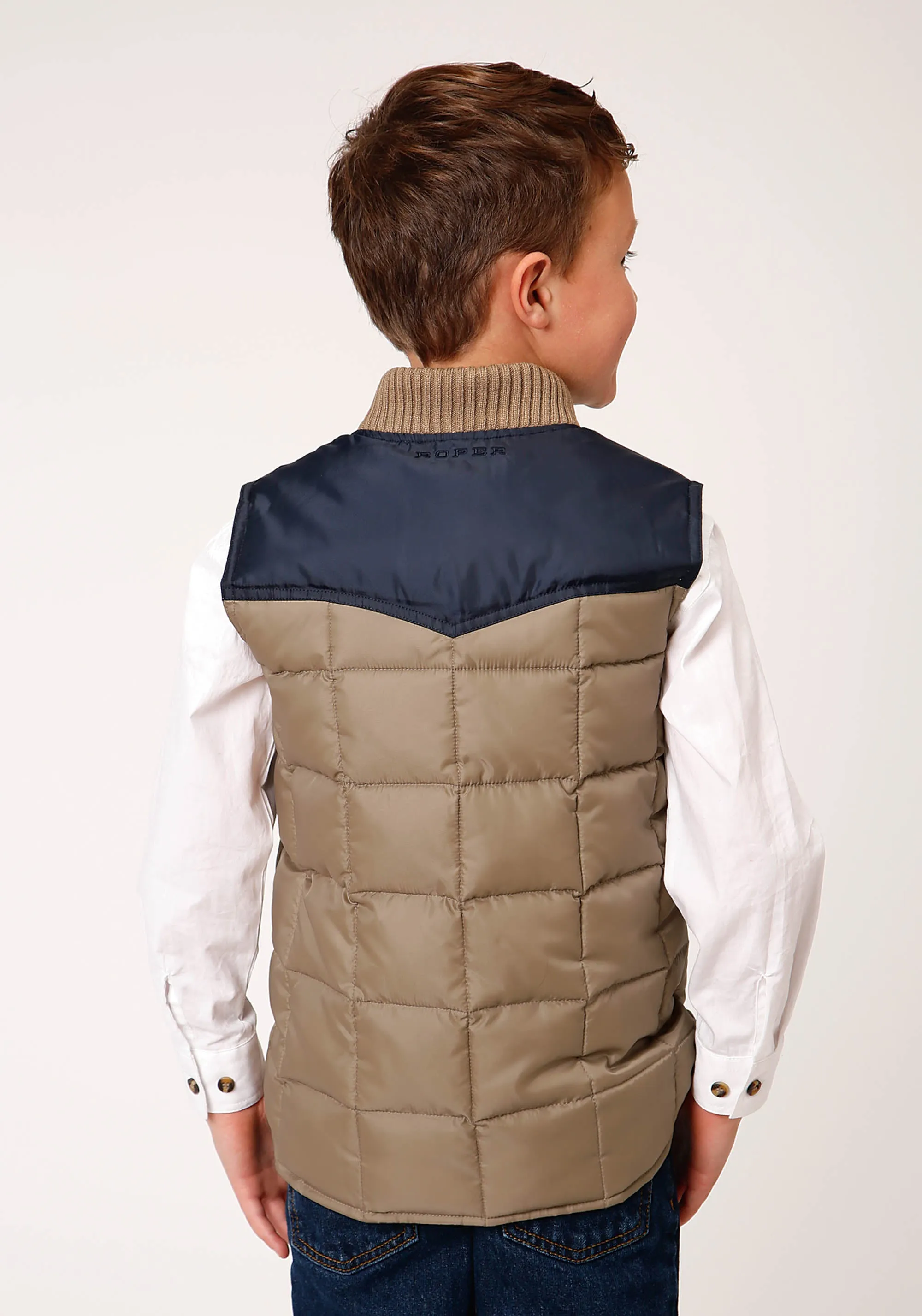 BOYS  QUILTED POLY WITH POLY FILL VEST POLY FILLED WESTERN VEST