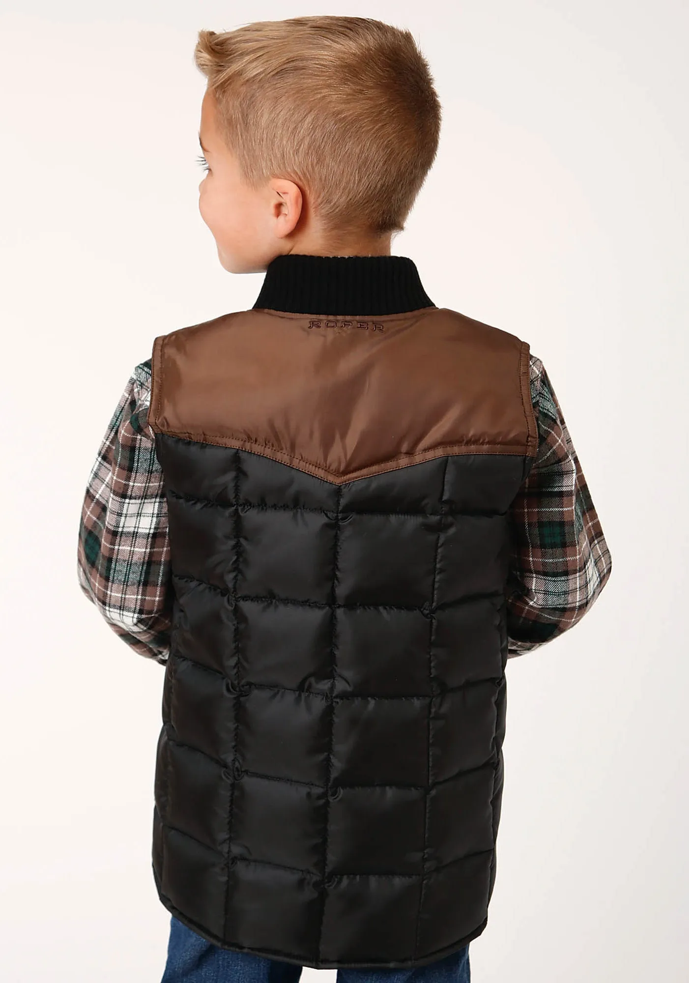 BOYS  QUILTED POLYFILLED VEST POLY FILLED WESTERN VEST