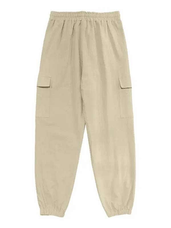 Casual Multi-Pocket Drawstrings Pants
