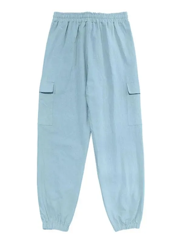 Casual Multi-Pocket Drawstrings Pants
