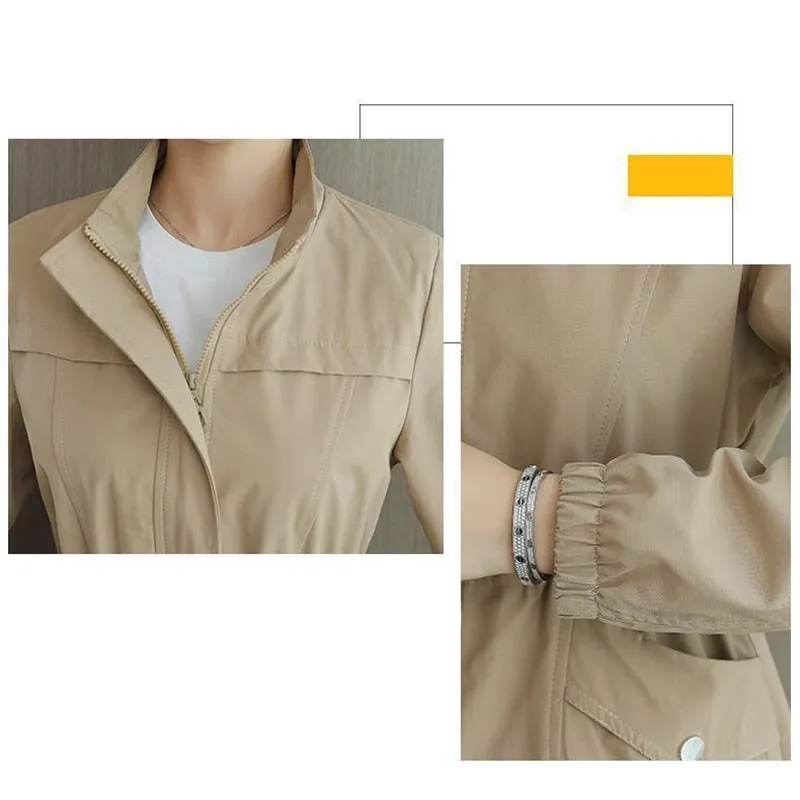 Double Layer Windbreaker Autumn Casual Slim Coat Fashion Plus Size
