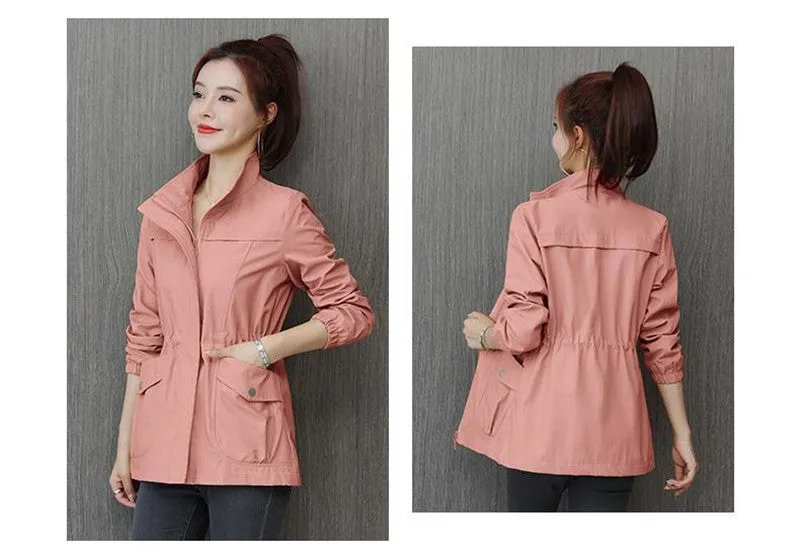 Double Layer Windbreaker Autumn Casual Slim Coat Fashion Plus Size