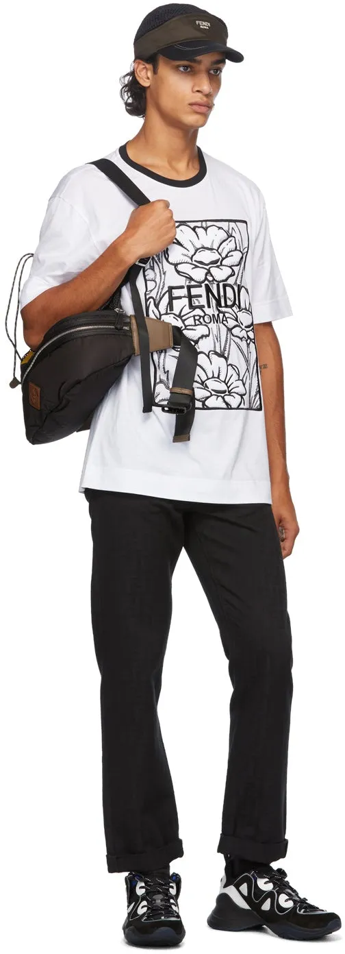 Fendi Black Jacquard 'Forever Fendi' Jeans