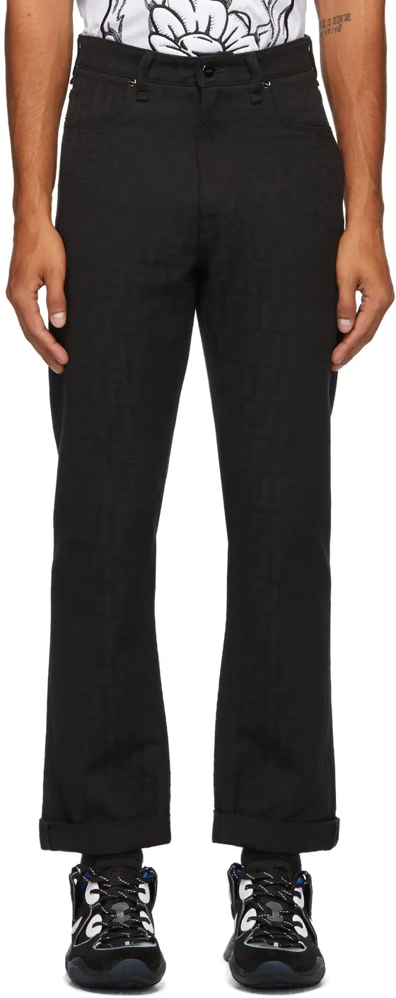 Fendi Black Jacquard 'Forever Fendi' Jeans