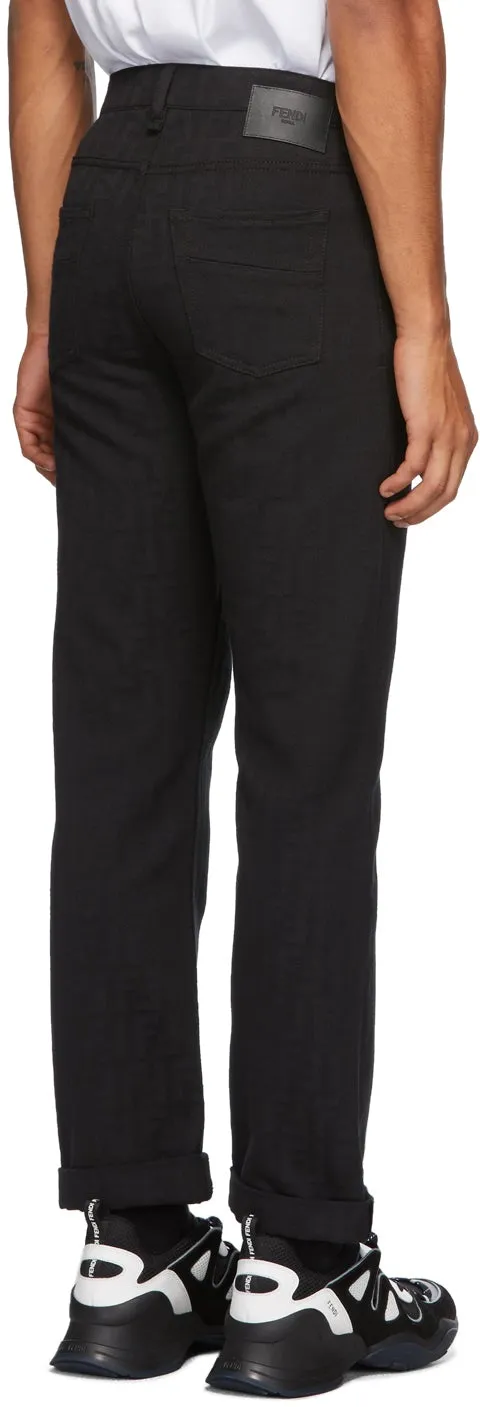 Fendi Black Jacquard 'Forever Fendi' Jeans