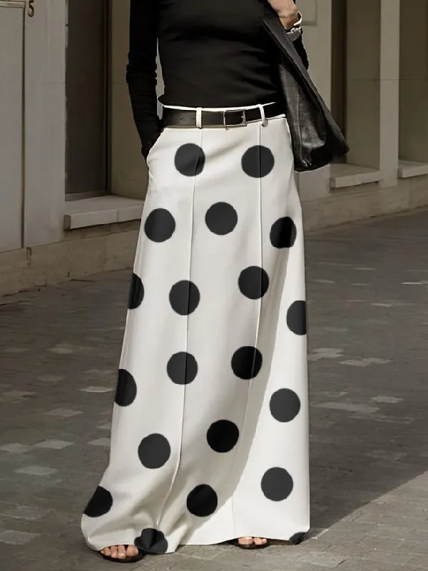 High Waisted Polka Dot Skirts Bottoms