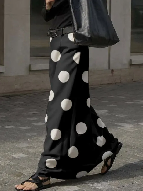 High Waisted Polka Dot Skirts Bottoms