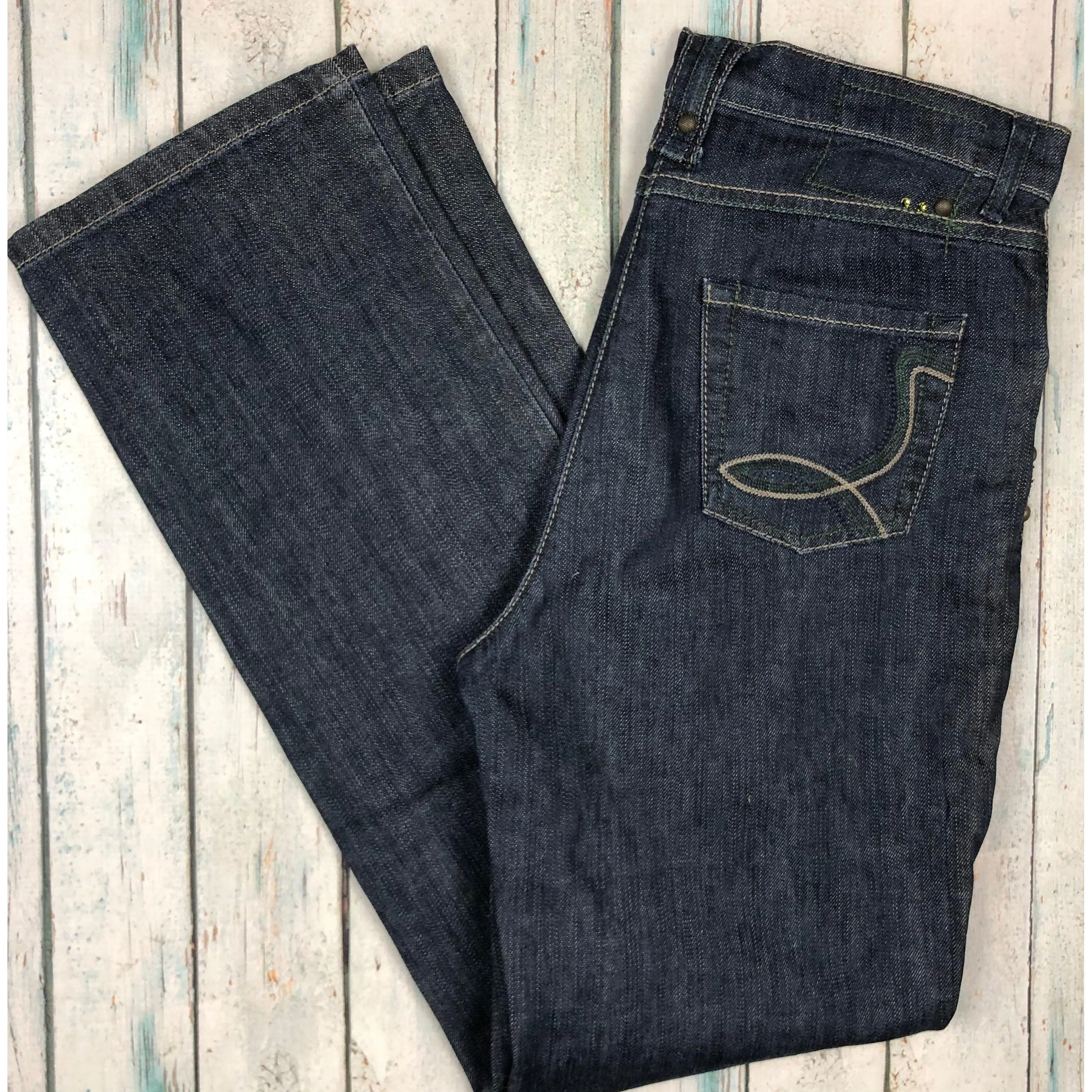 Jewelled Bonita Jeans Straight Leg Jewelled Jeans -Size 38 Euro /10AU