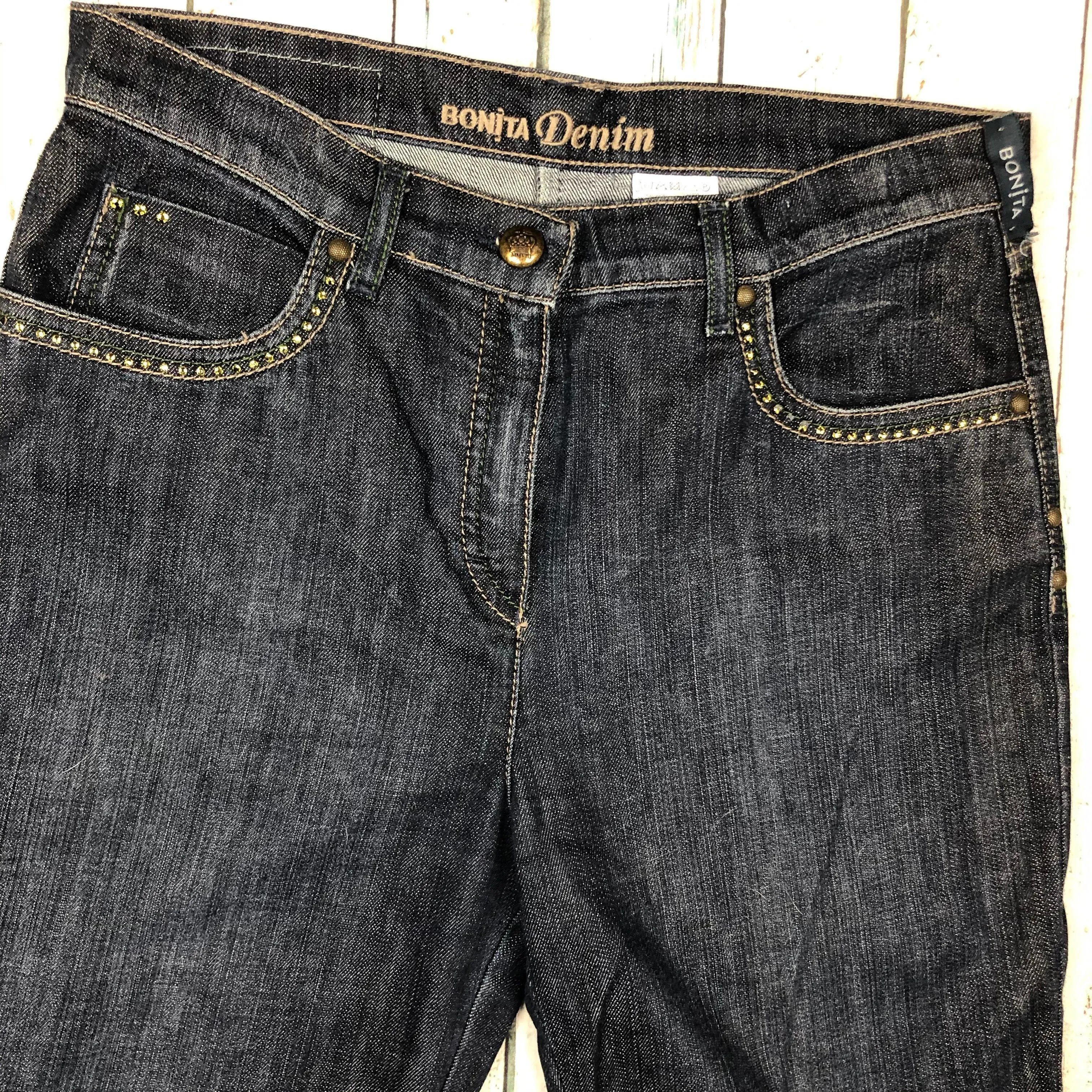 Jewelled Bonita Jeans Straight Leg Jewelled Jeans -Size 38 Euro /10AU