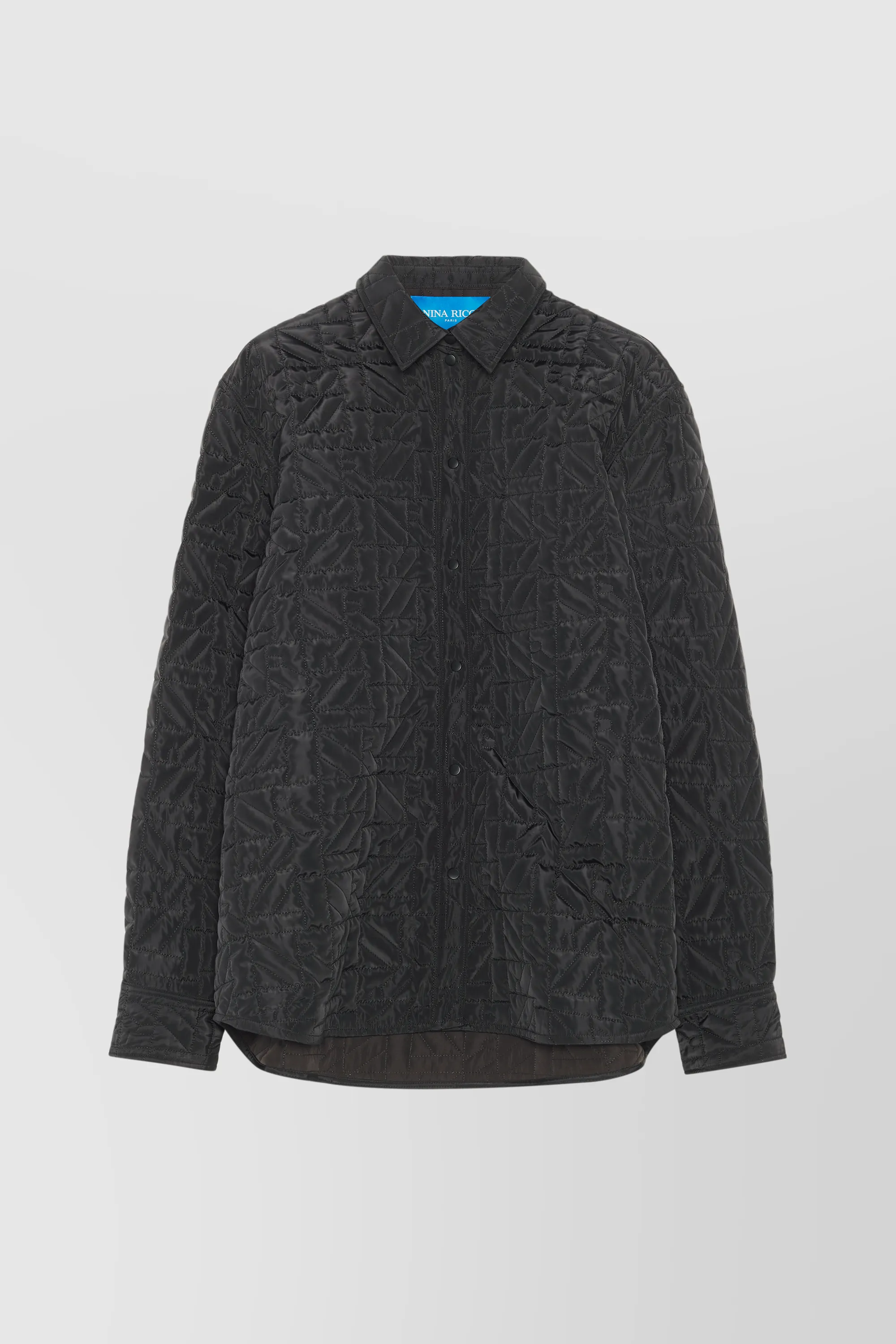Logo quilted oversize shirt
