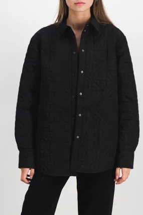 Logo quilted oversize shirt
