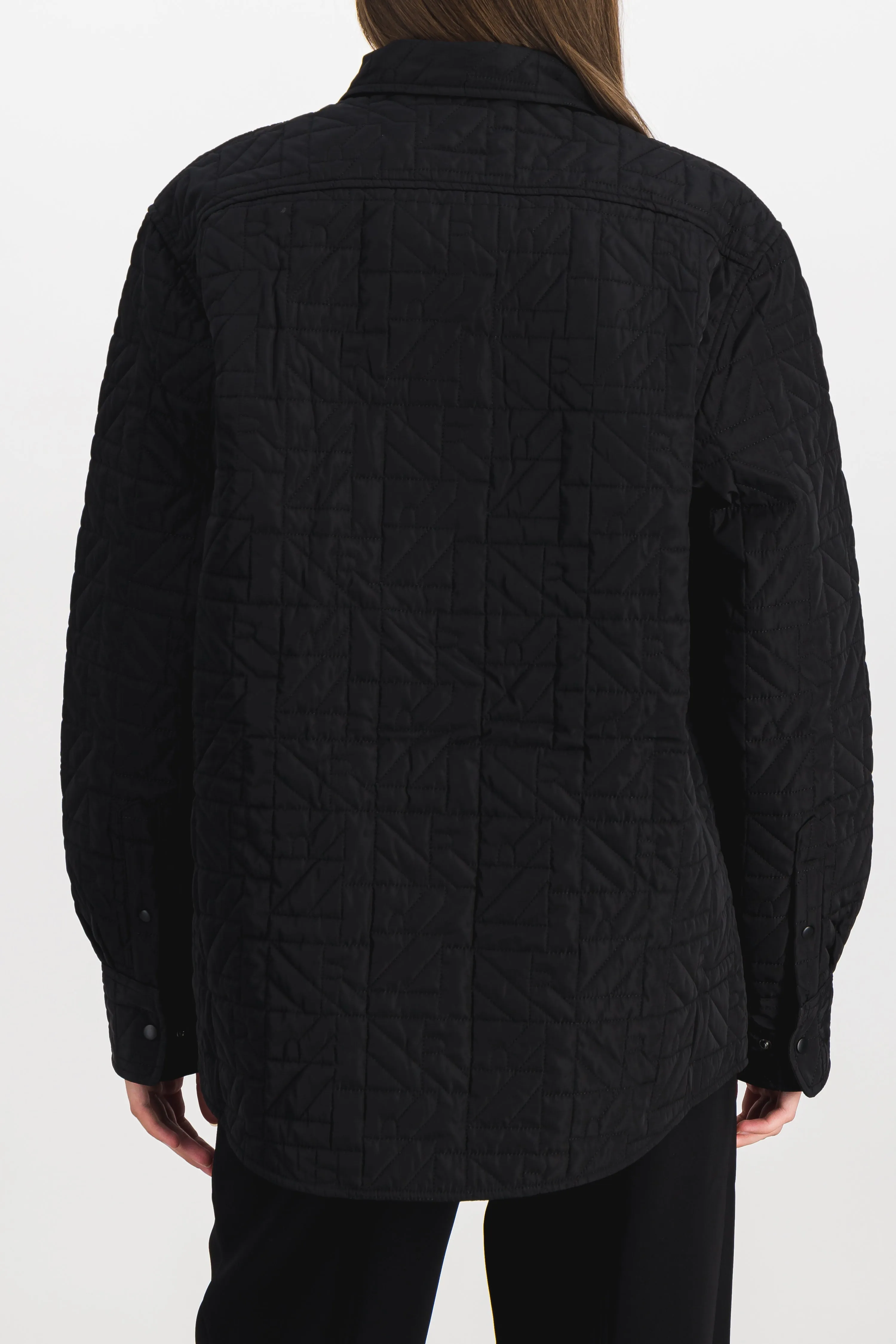 Logo quilted oversize shirt
