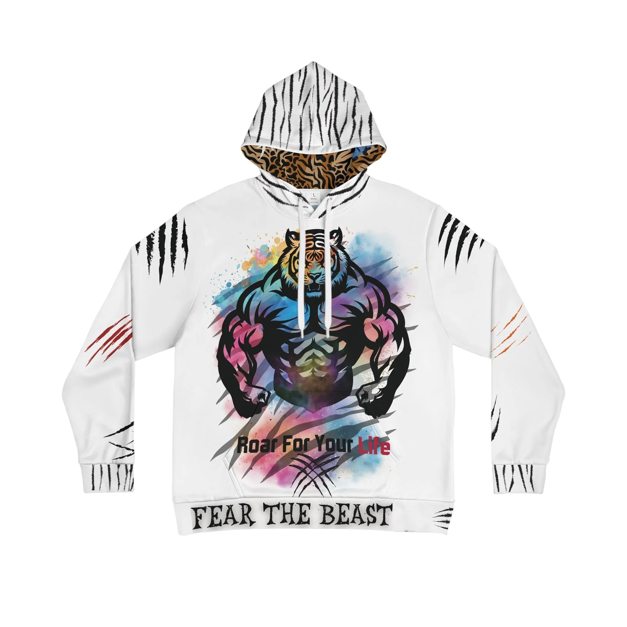 Men's Fear the Beast Hoodie - Roar For Your Life Graphic Sweatshirt