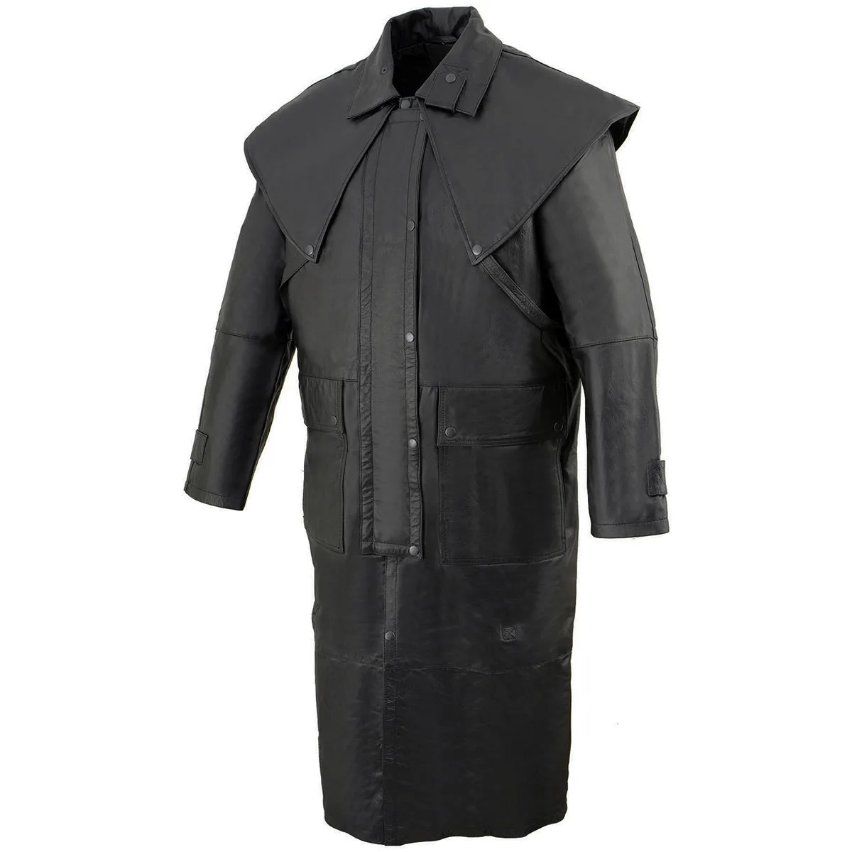 Milwaukee Leather SH910 Mens Western Inspired Genuine Leather Cowhide Duster with Removable Liner