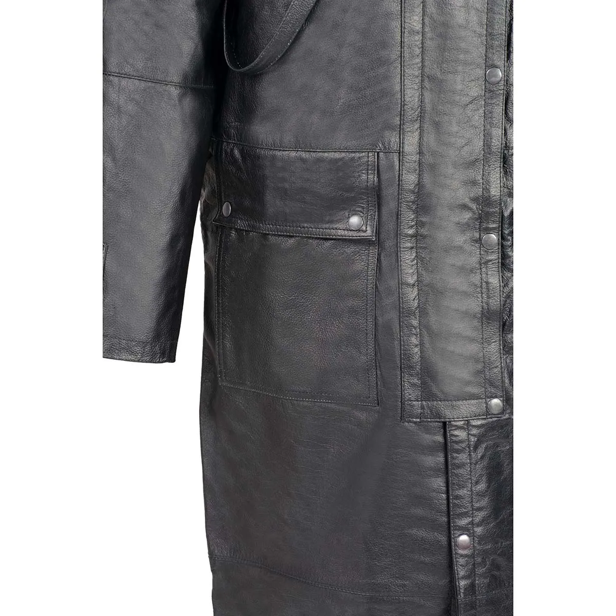 Milwaukee Leather SH910 Mens Western Inspired Genuine Leather Cowhide Duster with Removable Liner