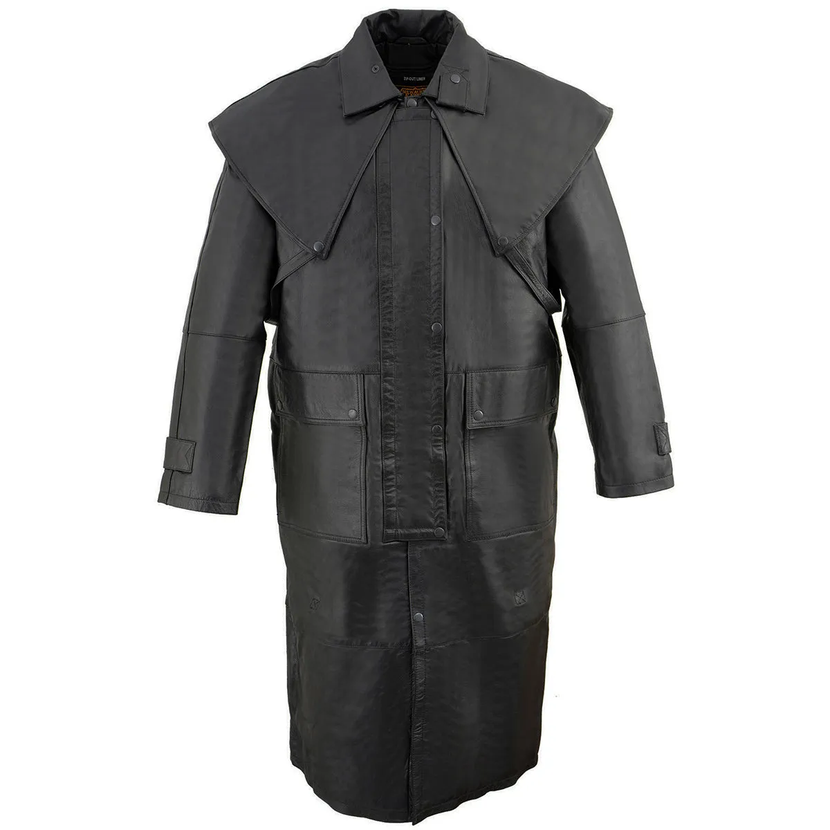 Milwaukee Leather SH910 Mens Western Inspired Genuine Leather Cowhide Duster with Removable Liner
