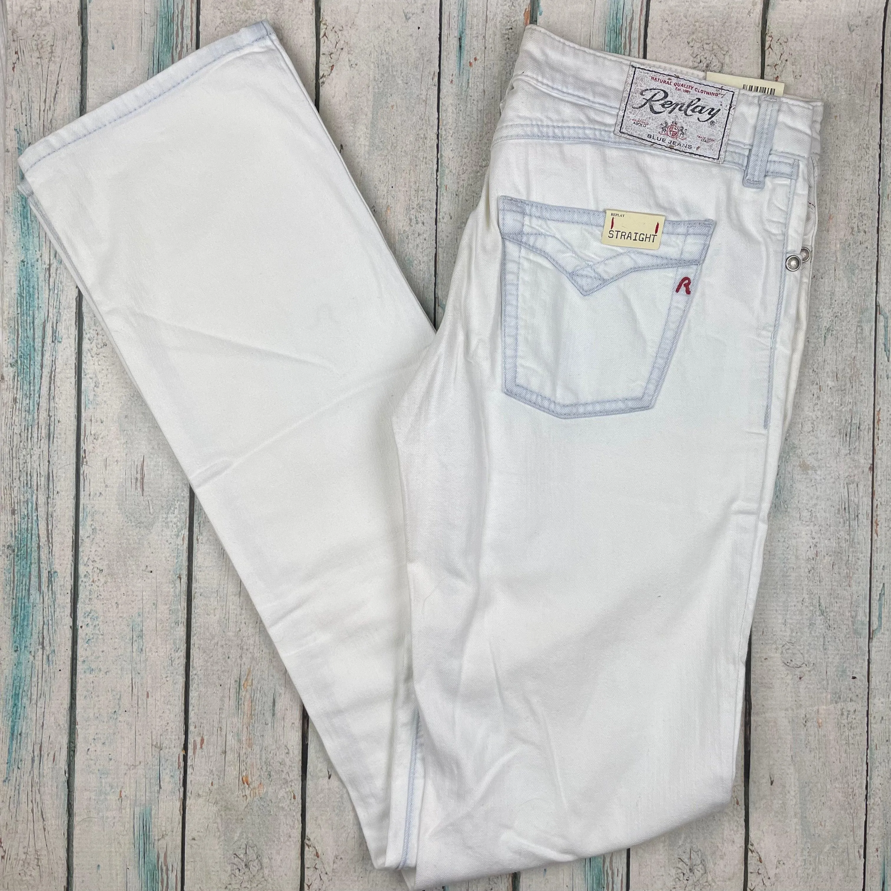 NWT - Replay Italy 'Jushmann' Bull  Denim Straight Jeans RRP $329.00- Size 30