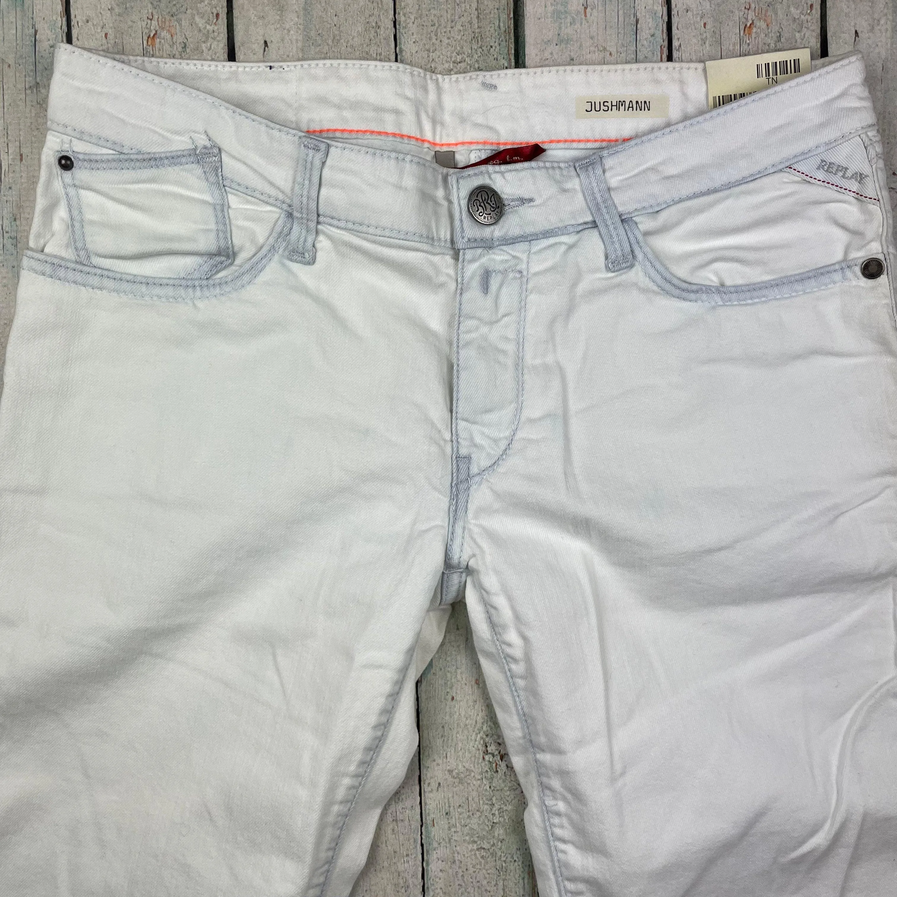 NWT - Replay Italy 'Jushmann' Bull  Denim Straight Jeans RRP $329.00- Size 30