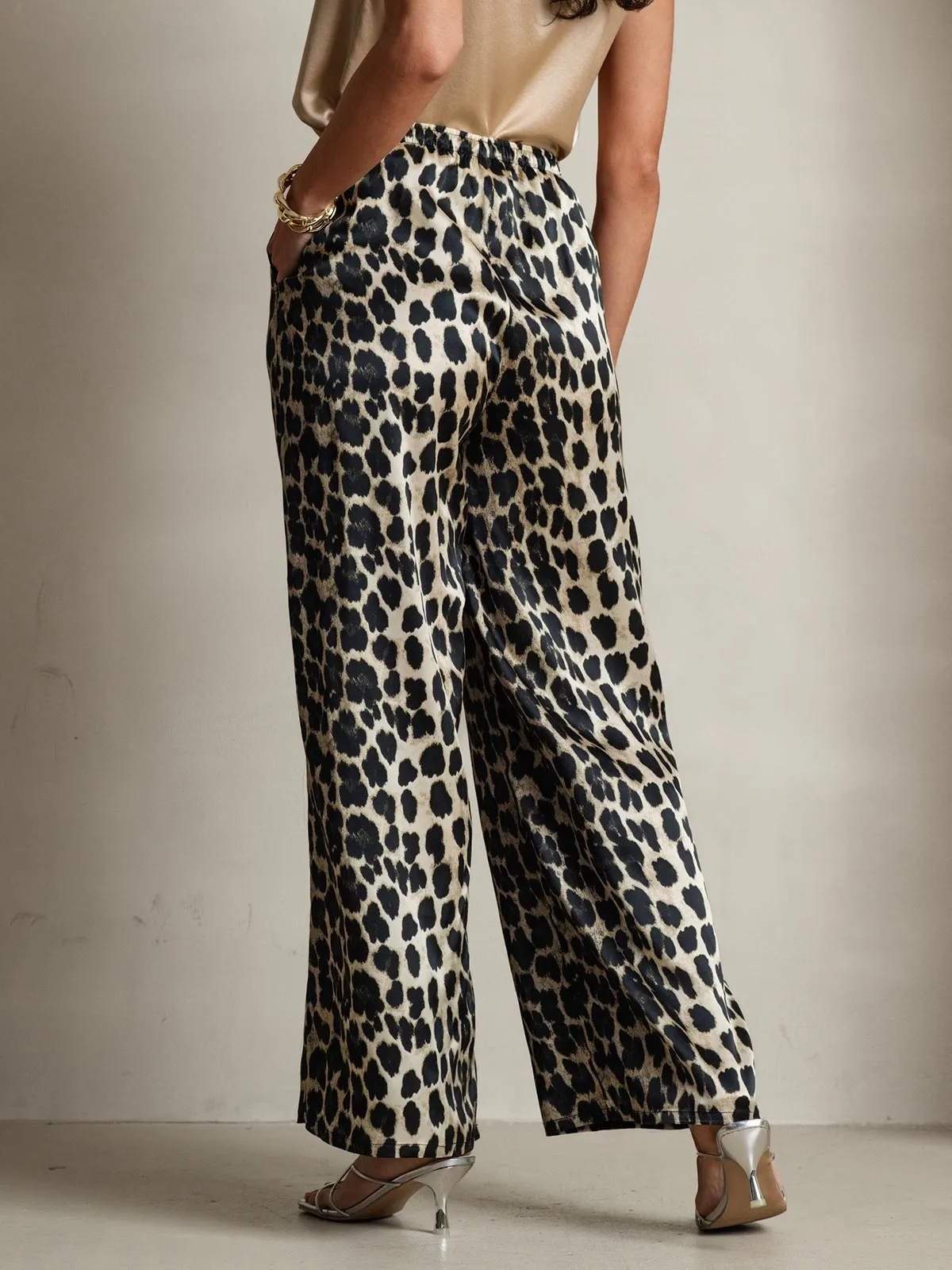 Pure Silk Casual Pants