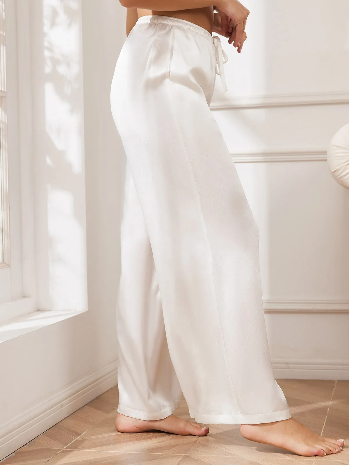 Pure Silk Casual Pants