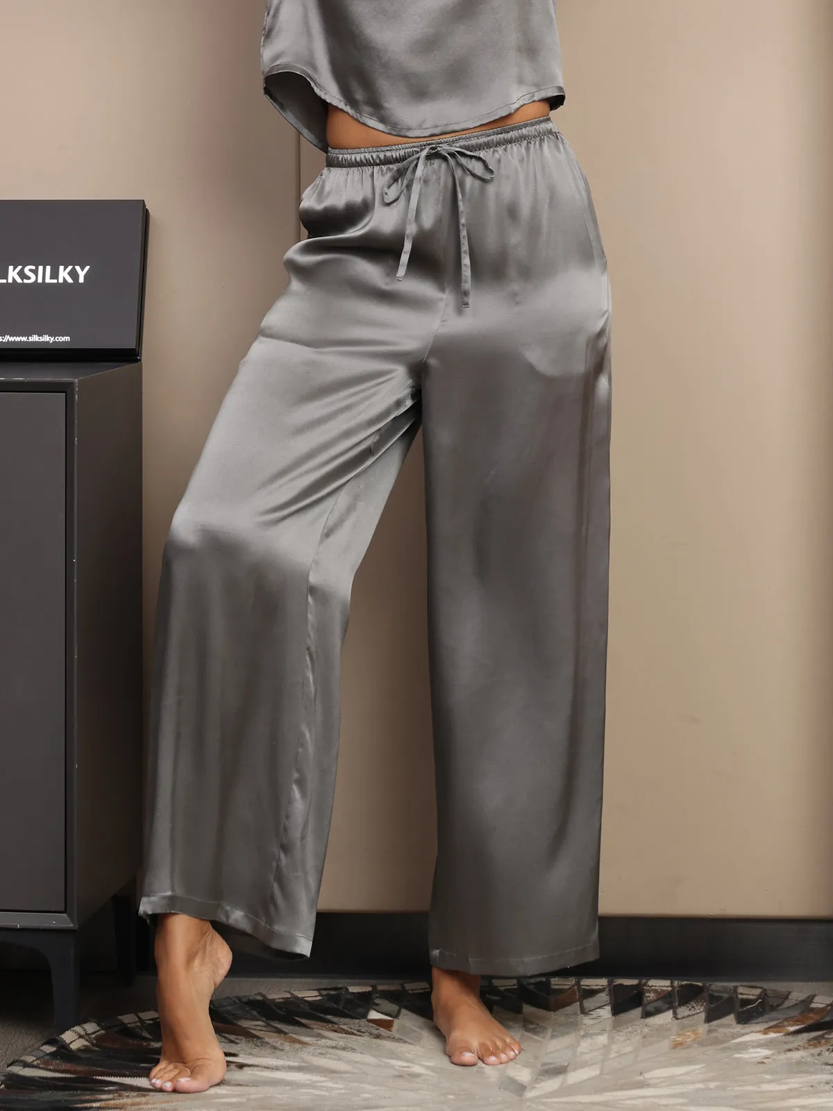 Pure Silk Casual Pants