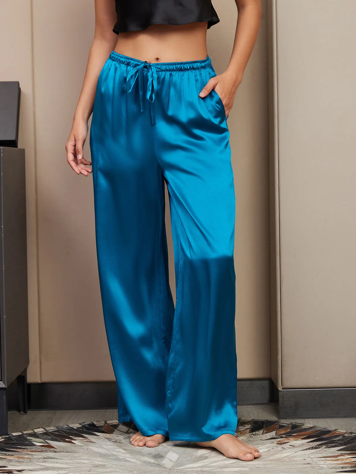 Pure Silk Casual Pants