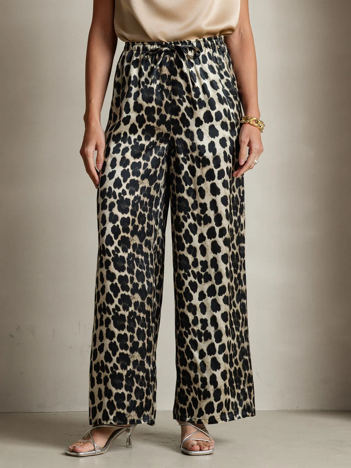 Pure Silk Casual Pants