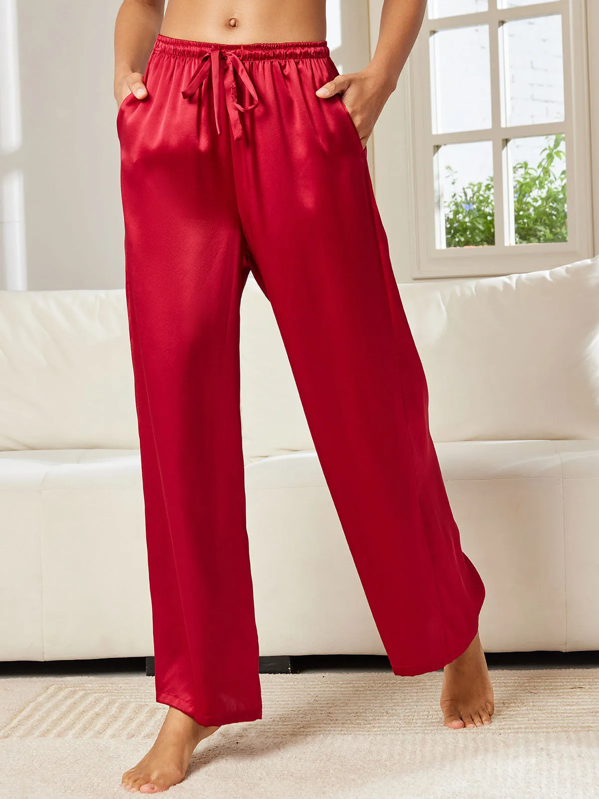 Pure Silk Casual Pants