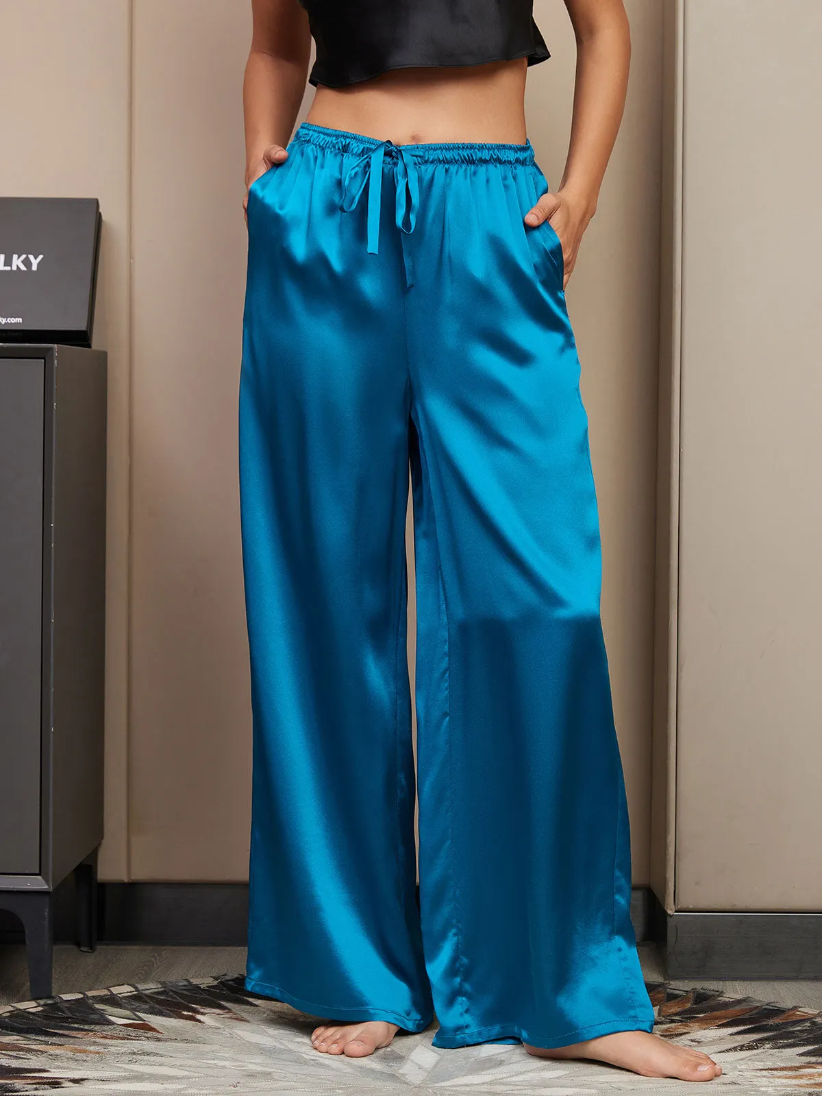 Pure Silk Casual Pants