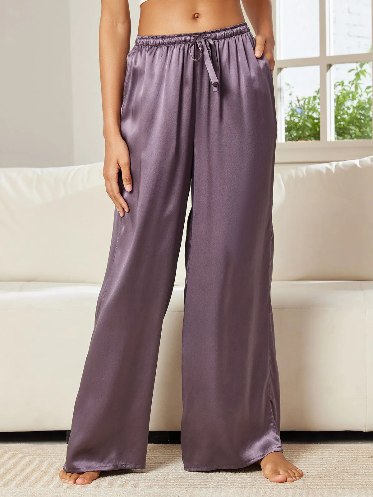 Pure Silk Casual Pants