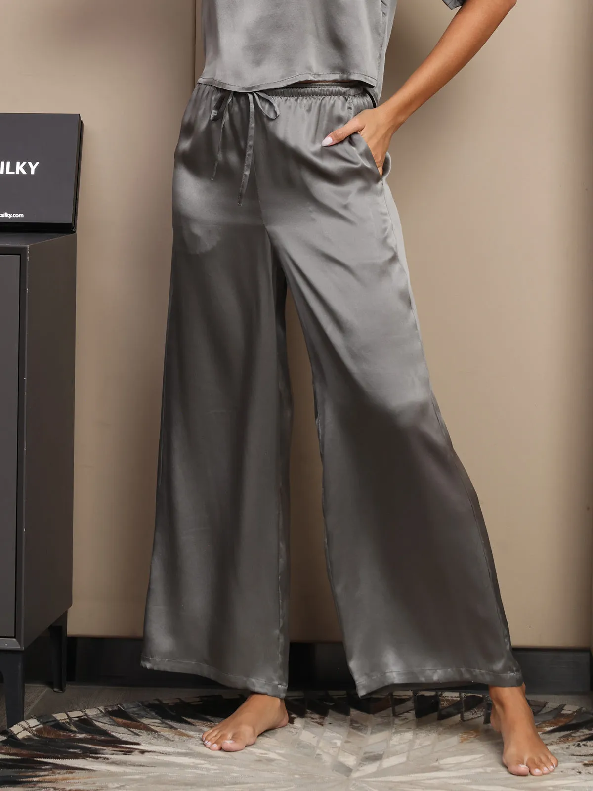 Pure Silk Casual Pants