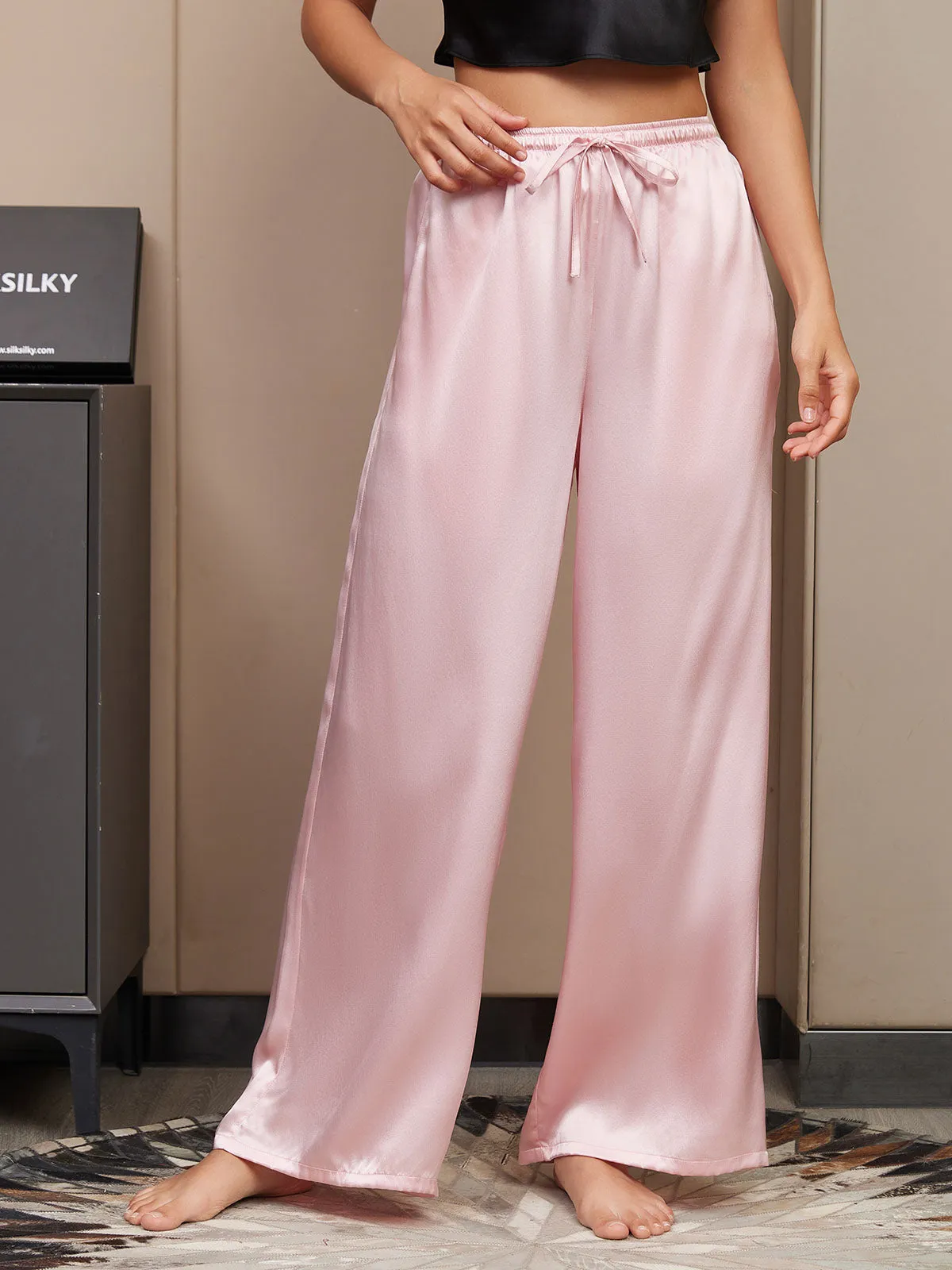 Pure Silk Casual Pants