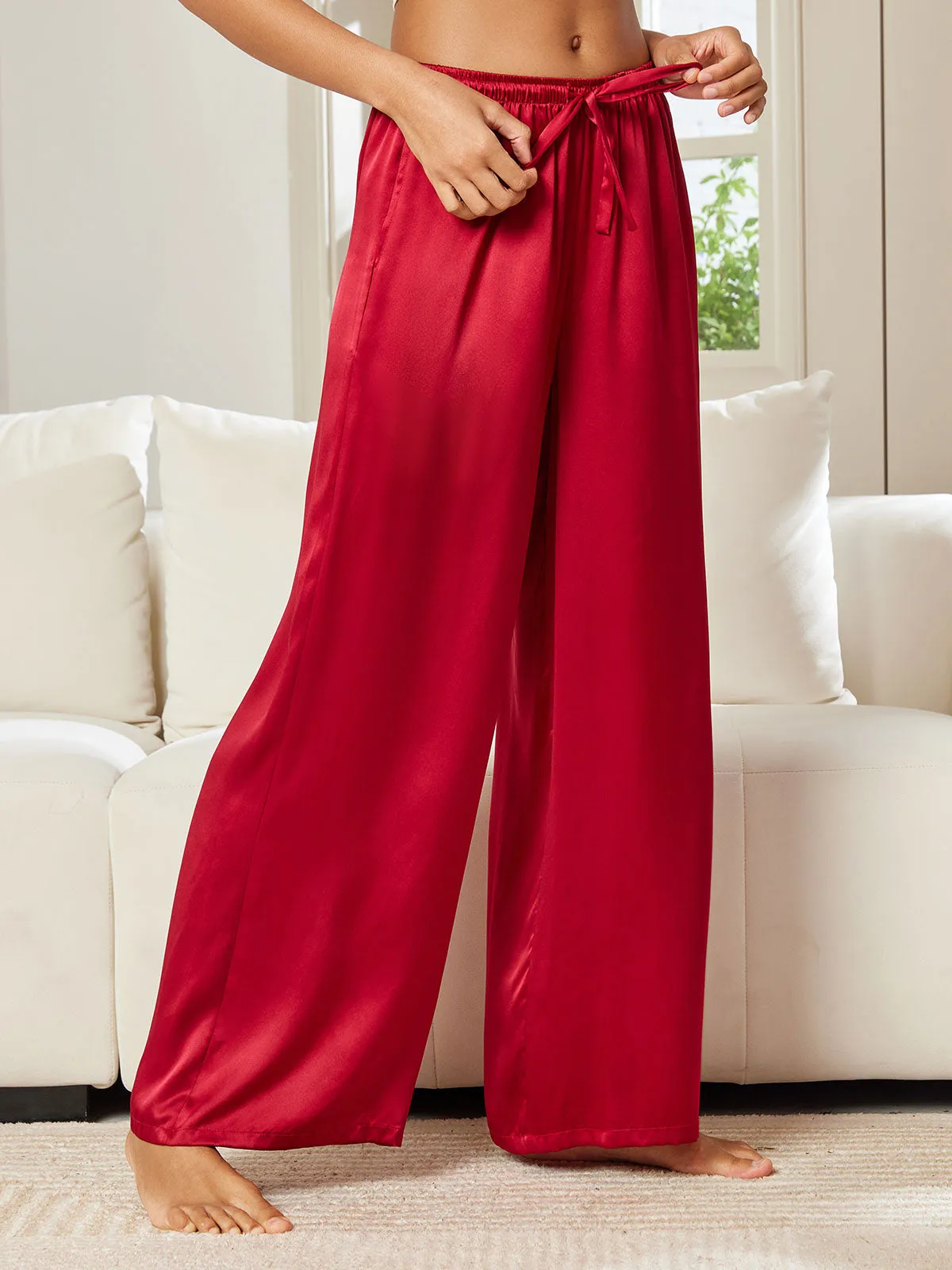 Pure Silk Casual Pants