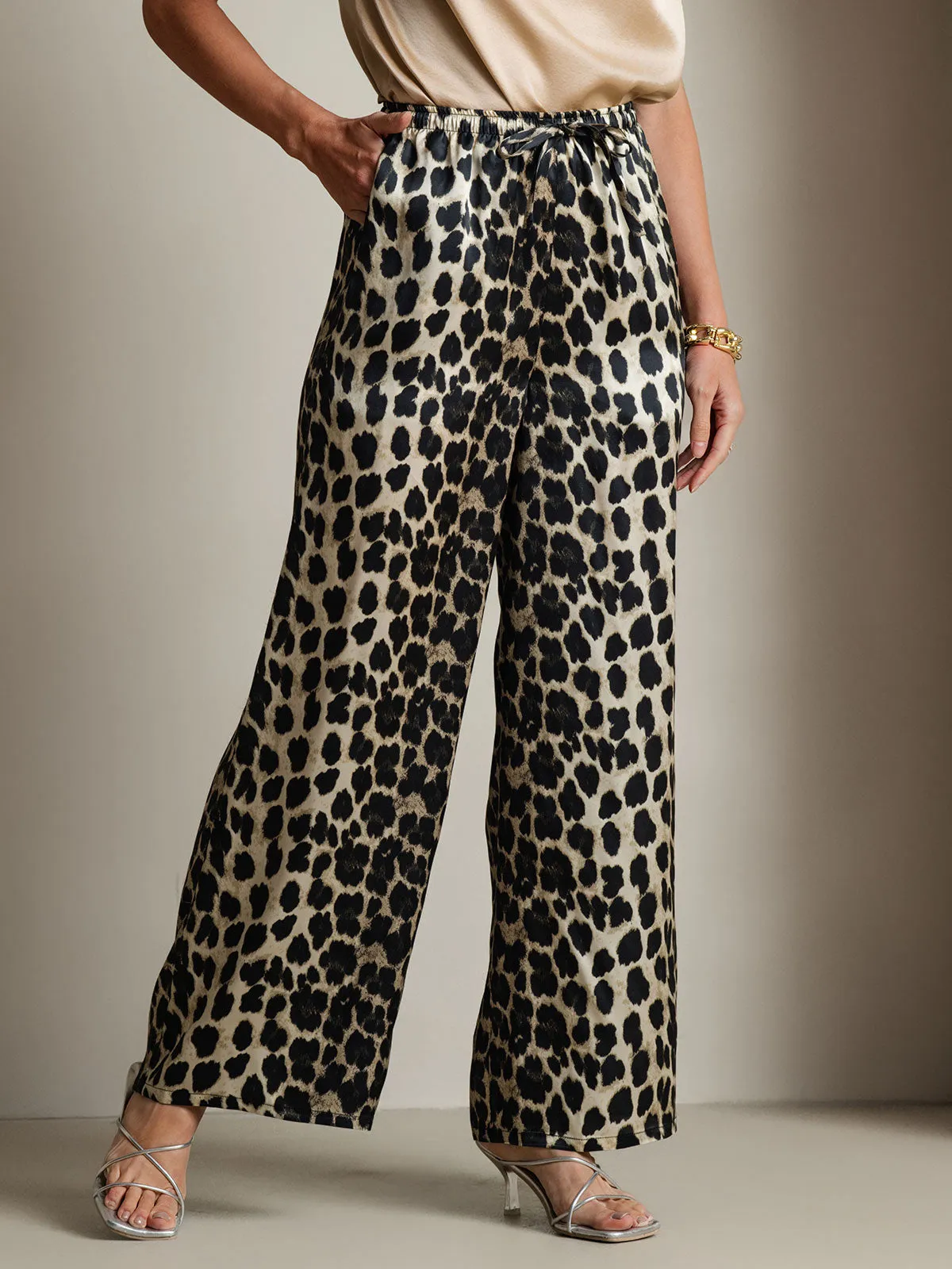 Pure Silk Casual Pants