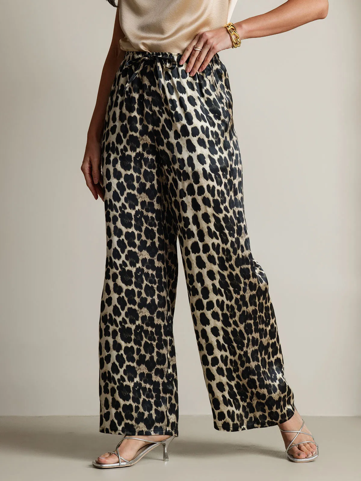 Pure Silk Casual Pants