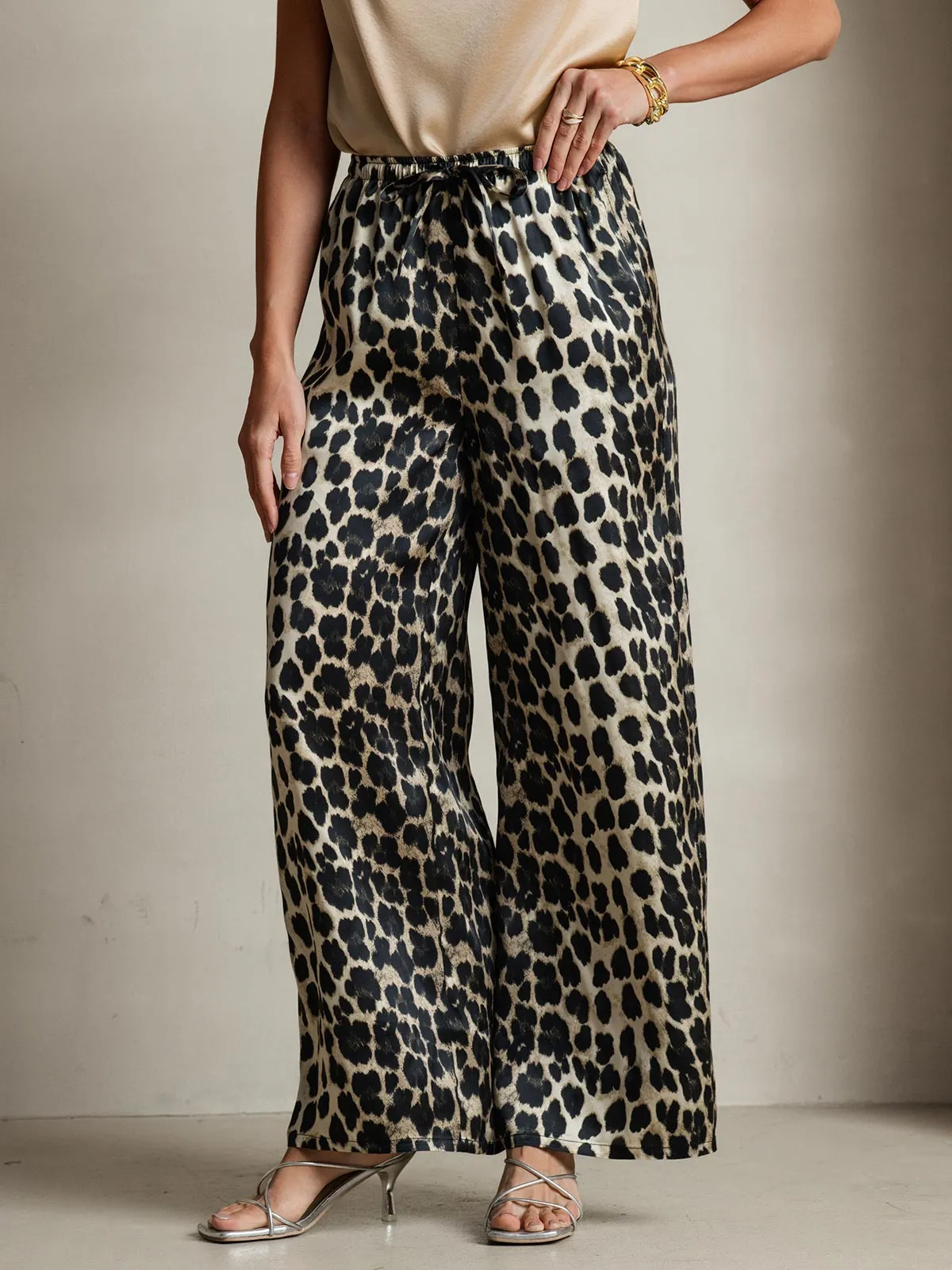 Pure Silk Casual Pants