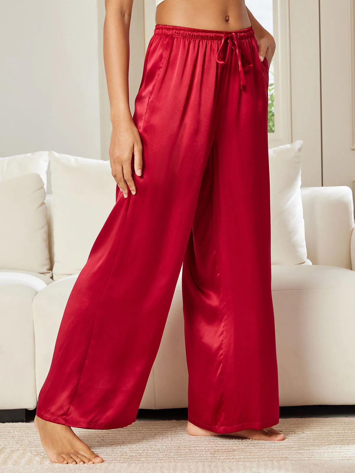 Pure Silk Casual Pants
