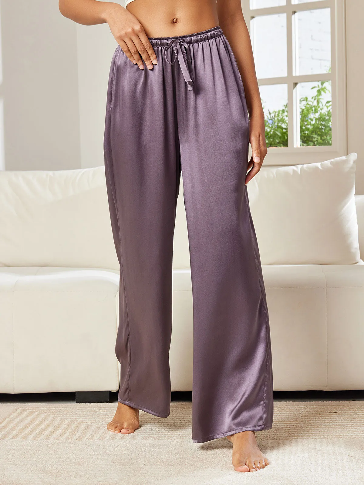 Pure Silk Casual Pants