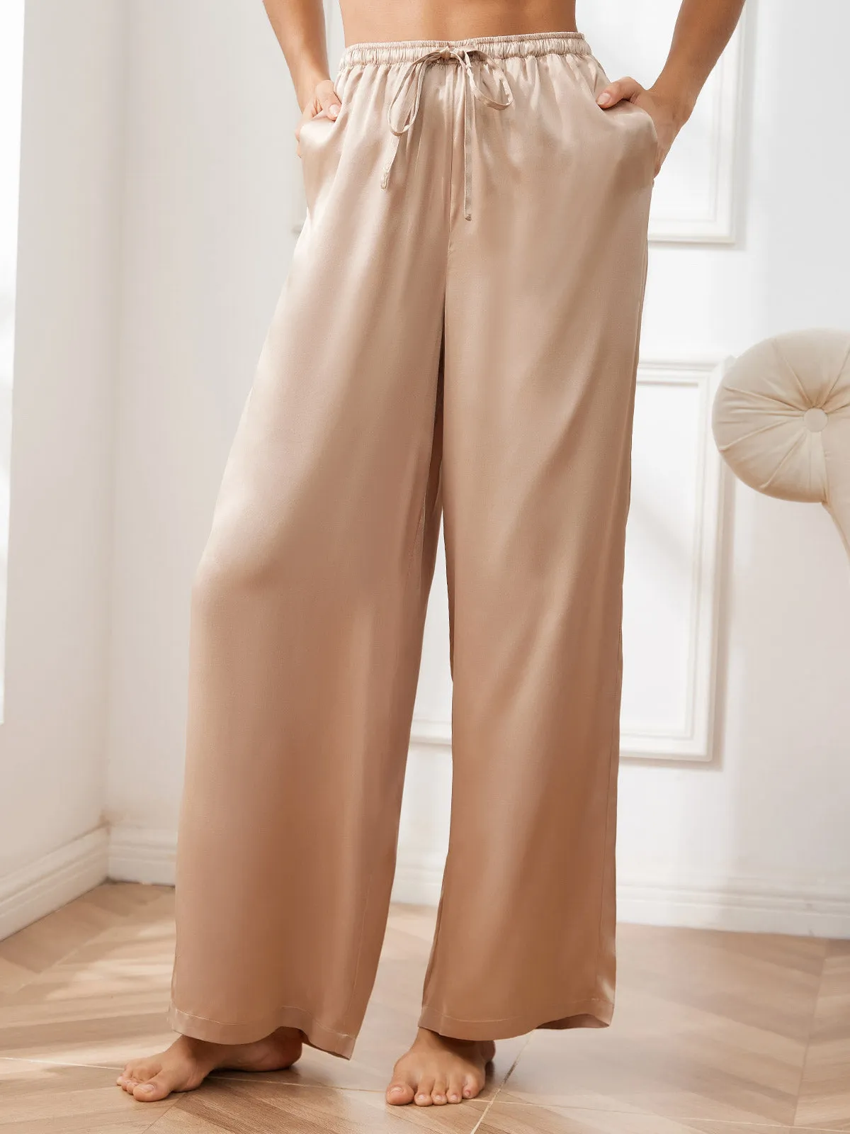 Pure Silk Casual Pants