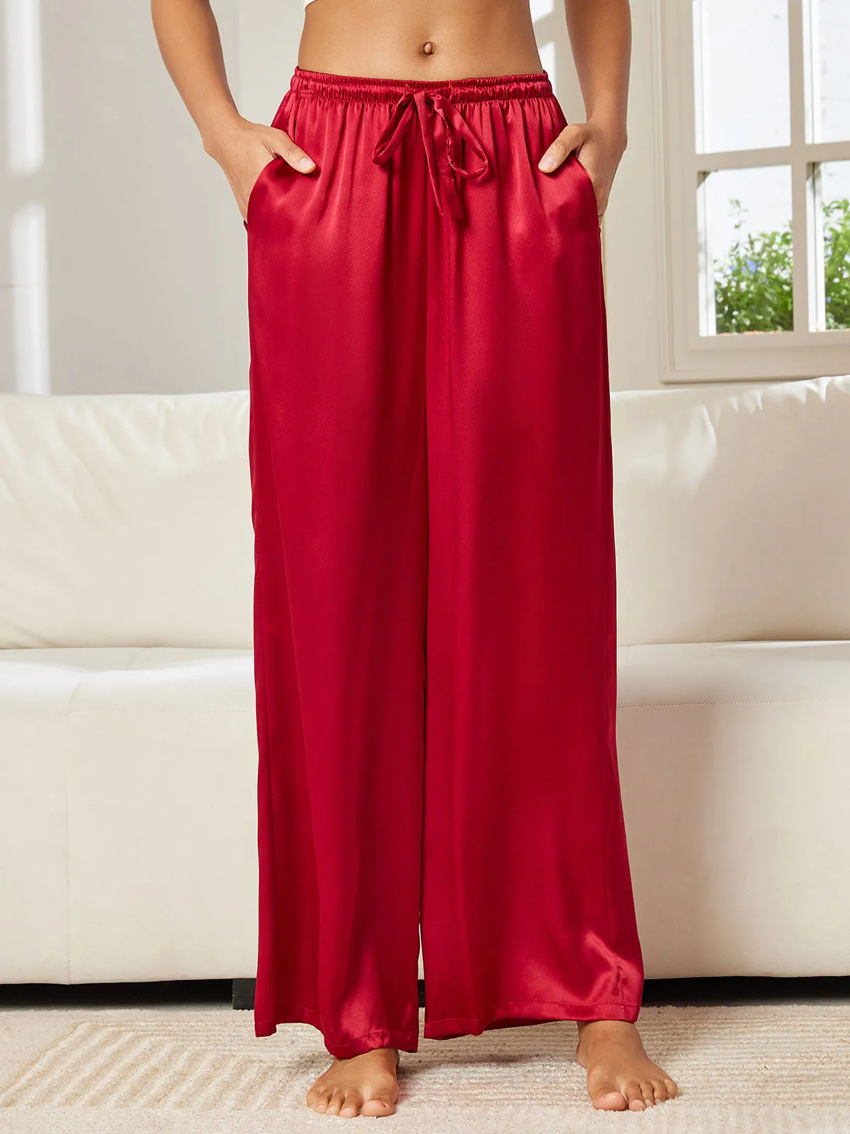 Pure Silk Casual Pants