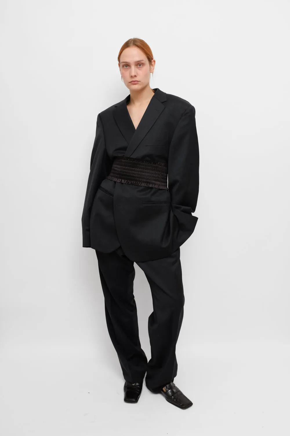 PURE WOOL BLACK VINTAGE SUIT