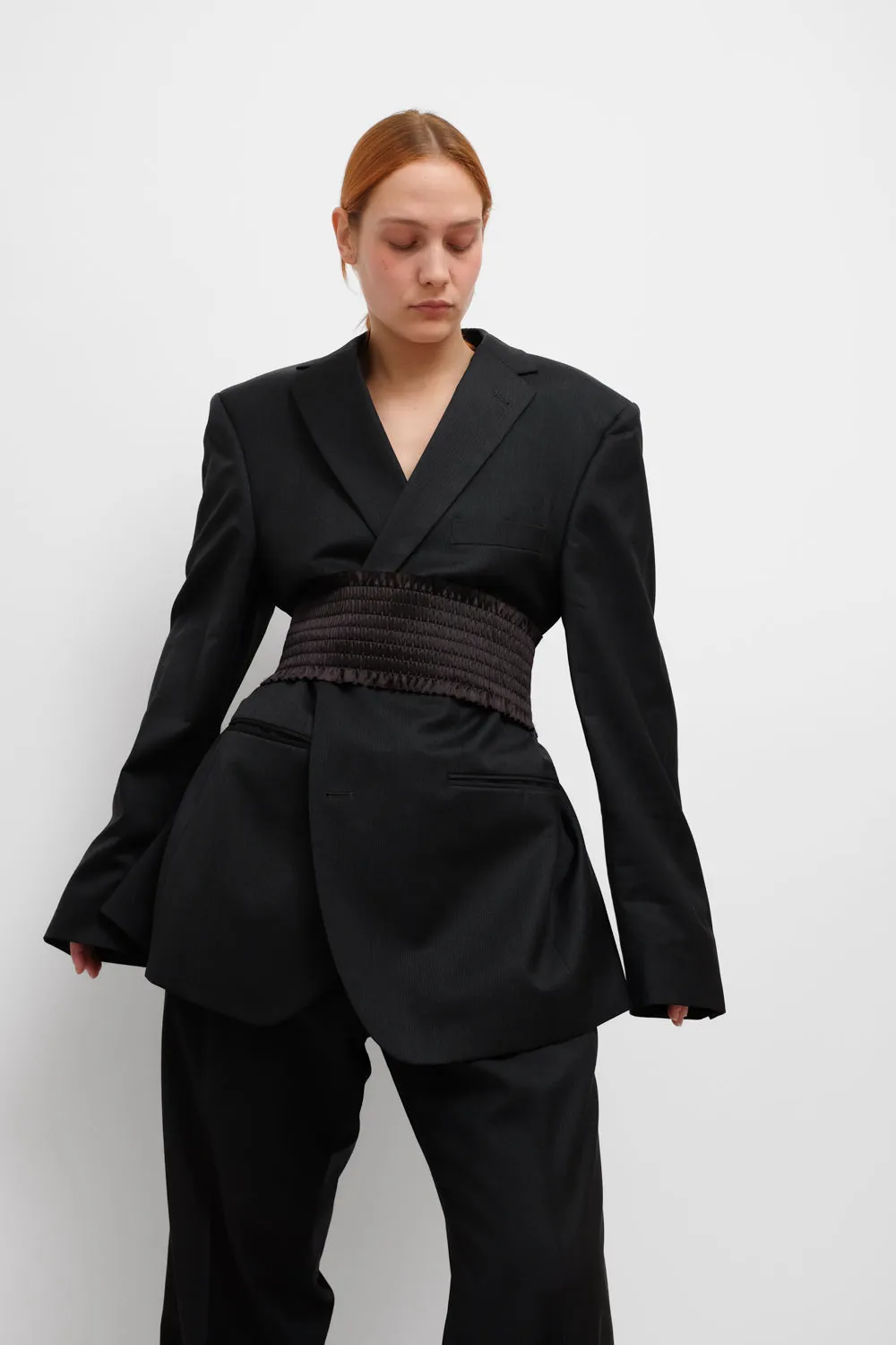 PURE WOOL BLACK VINTAGE SUIT