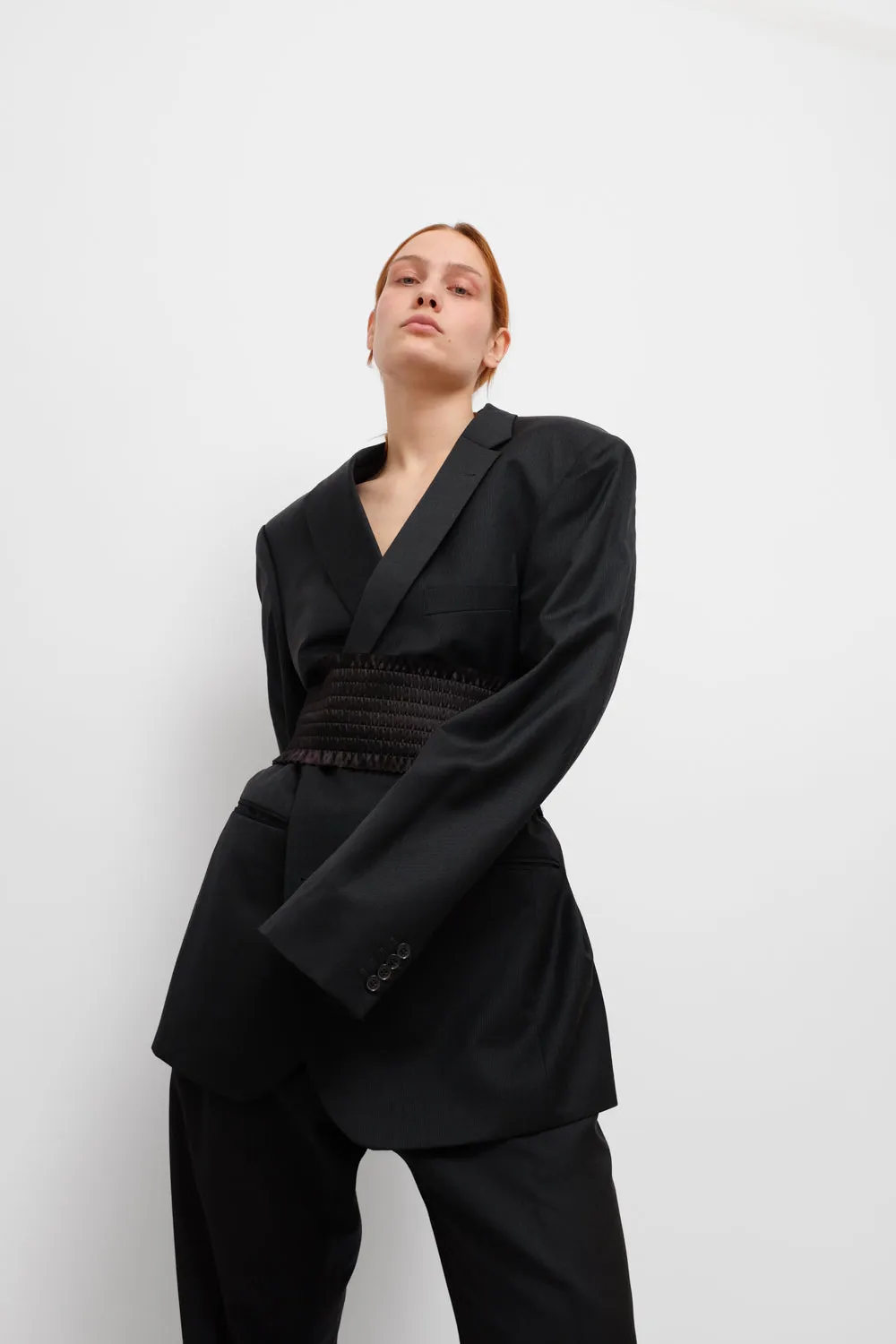 PURE WOOL BLACK VINTAGE SUIT