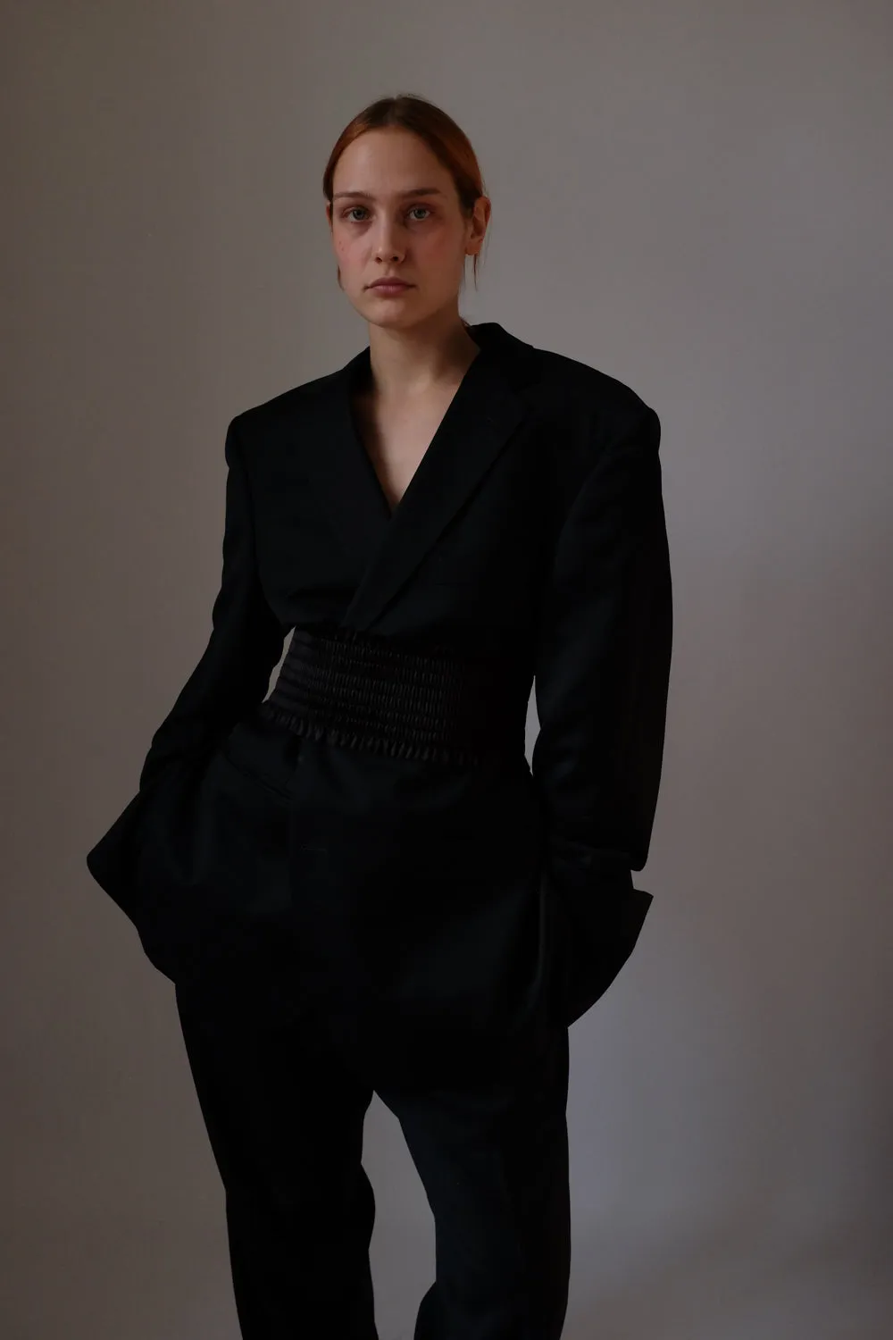 PURE WOOL BLACK VINTAGE SUIT