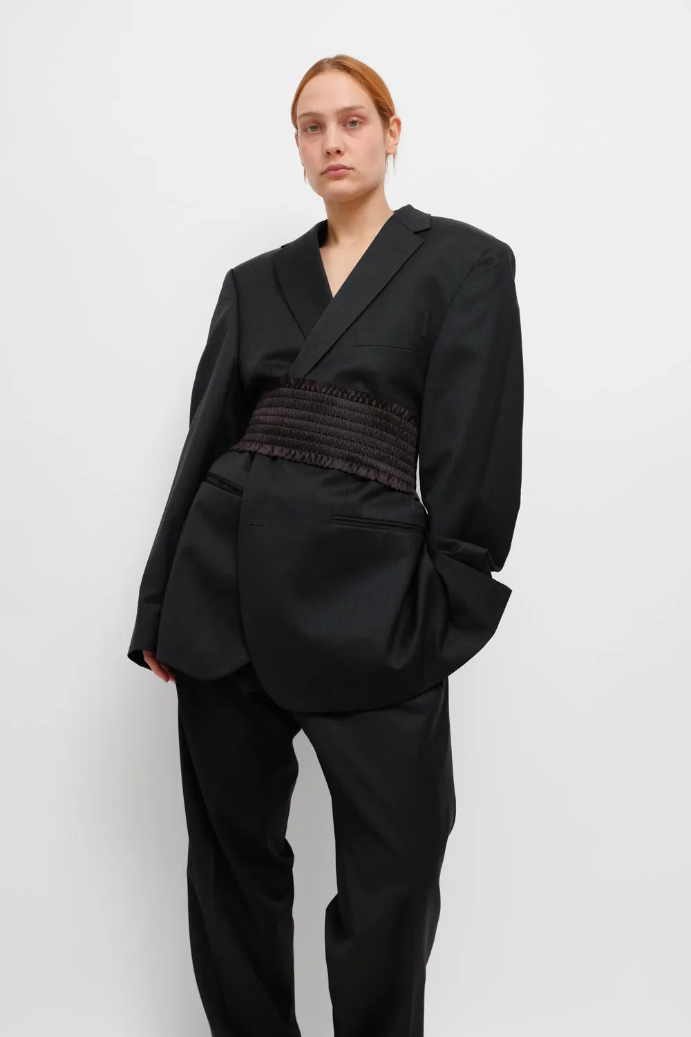 PURE WOOL BLACK VINTAGE SUIT